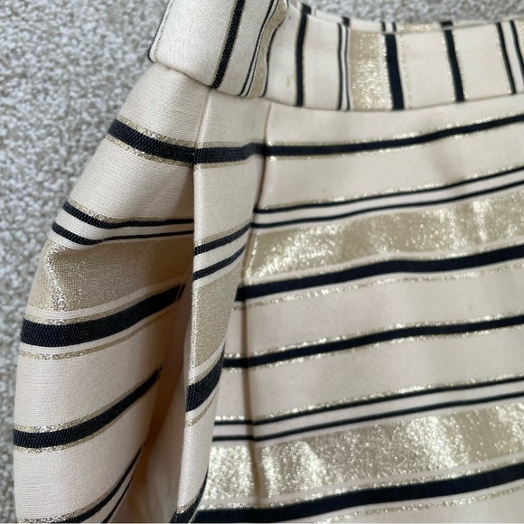 J. CREW Women’s Metallic Gold & Black Stripe Mini Skirt Size 4 - Picture 8 of 11